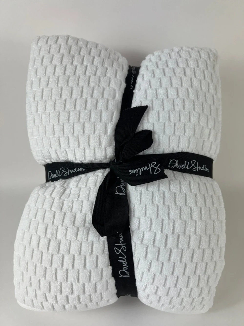 Dwell Studio Bath Towel Set 6 PC White Quick Dry 100% Zero Twist Cotton NEW